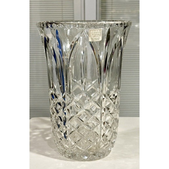 Fifth Avenue Crystal Ltd Cut Vase Exquisite Made In Poland Floral Display Gift - Picture 1 of 9